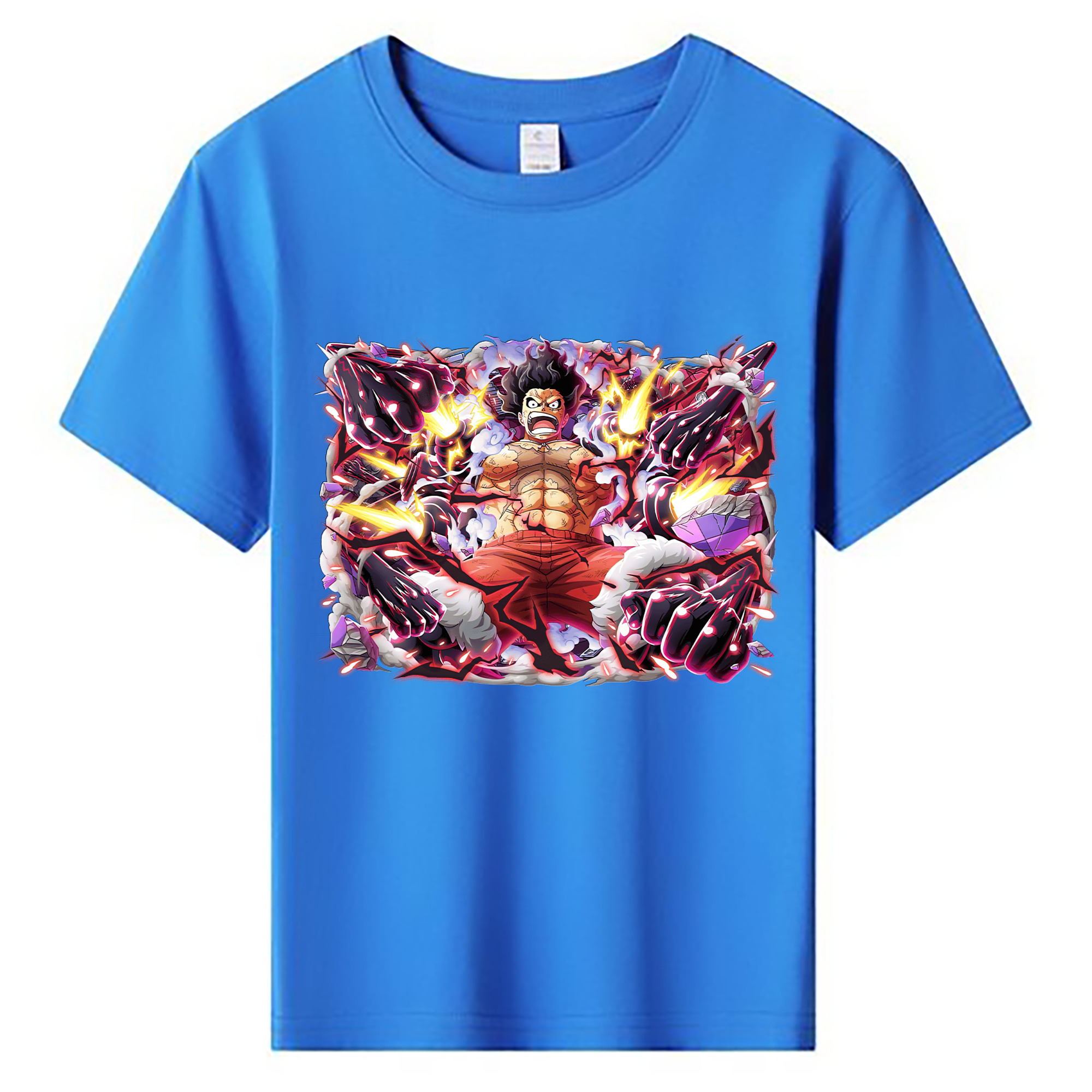 ワンピース モンキー・D・ルフィ ONE PIECE Monkey D. Luffy 綿100％キッズTシャツ（フロントプリント）